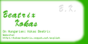 beatrix kokas business card